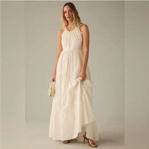 Anthropologie Forever That Girl Tiered Ruched Back Bow Dress